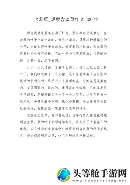 别害羞，含羞草也有生命力！探索含羞草背后的故事与启示